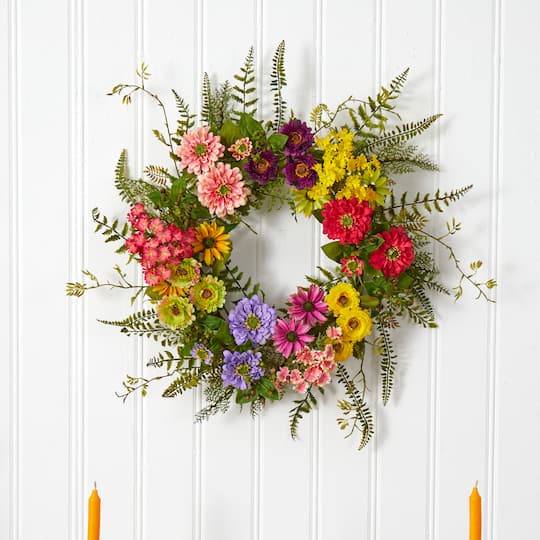 22" Mixed Flower Wreath